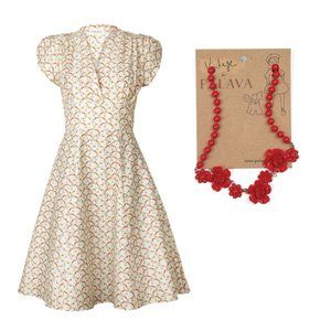 Cream Floral Women's Dress